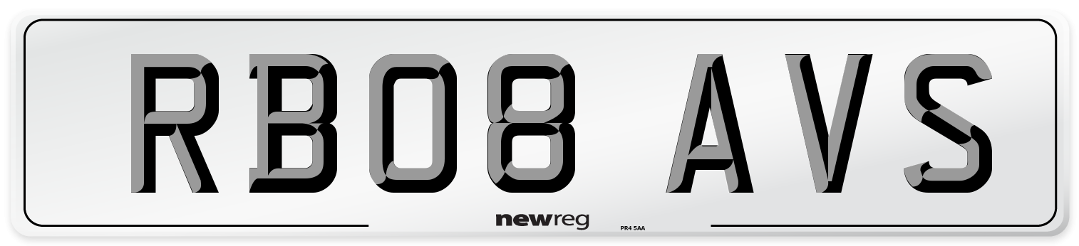 RB08 AVS Number Plate from New Reg